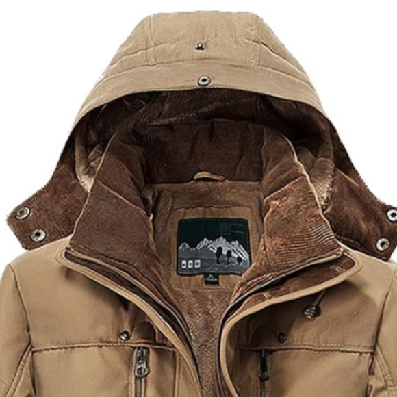 New-Men's Down Jackets Outerwear Long Cotton Coat Warm Fur Jacket Coat Overcoat - Picture 9 of 14